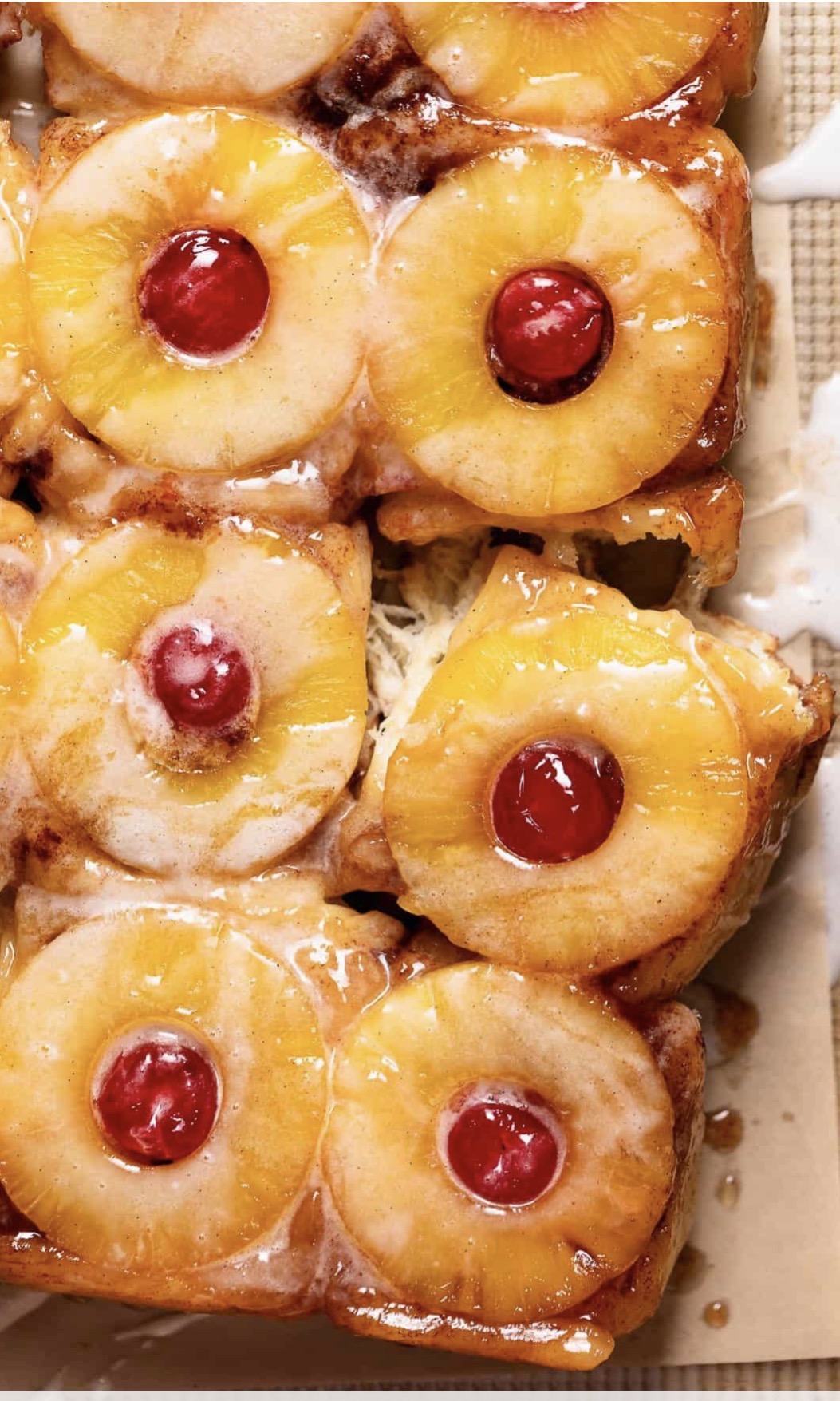 Caramel Pineapple Upside Down Cinnamon Roll