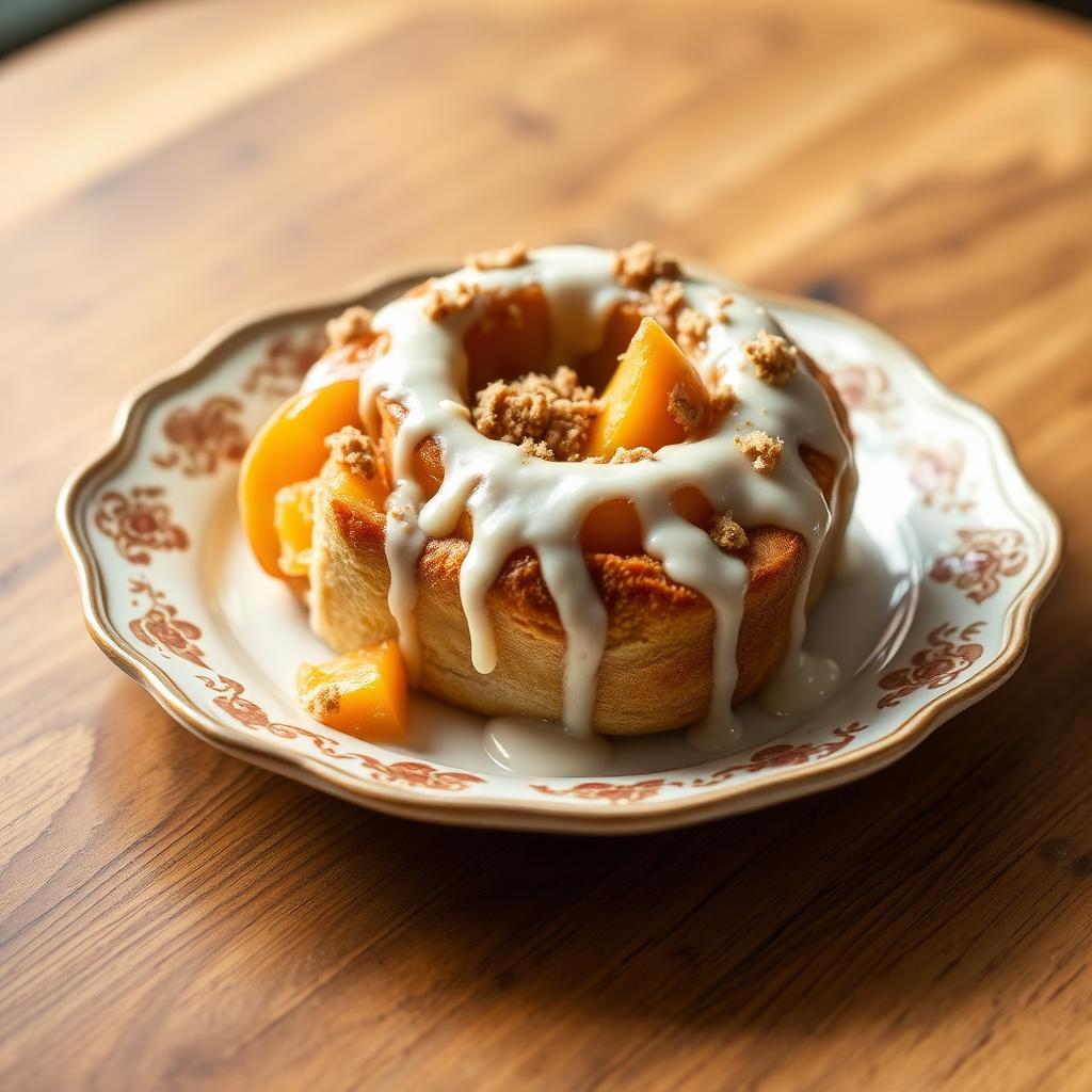 Peach Cobbler Cinnamon Roll