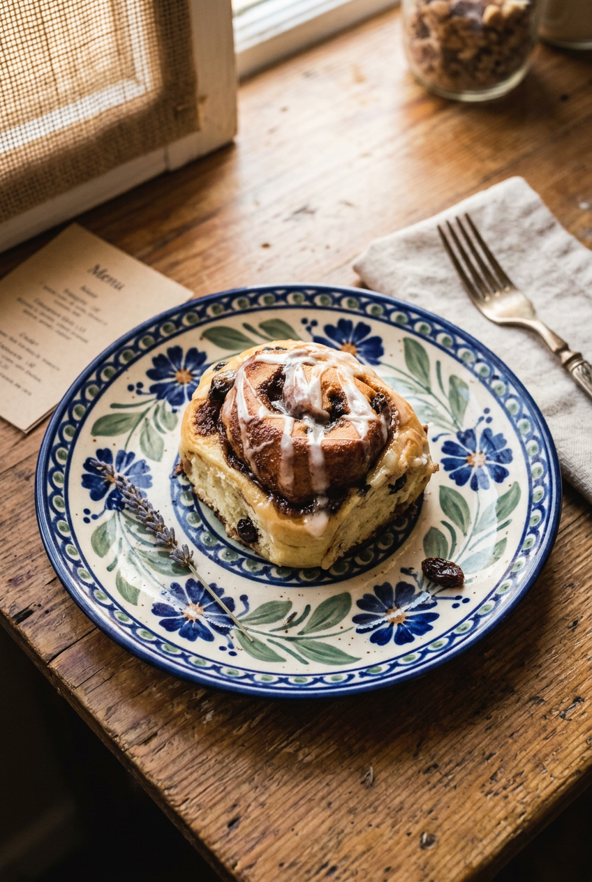 Rum Raisin Cinnamon Roll