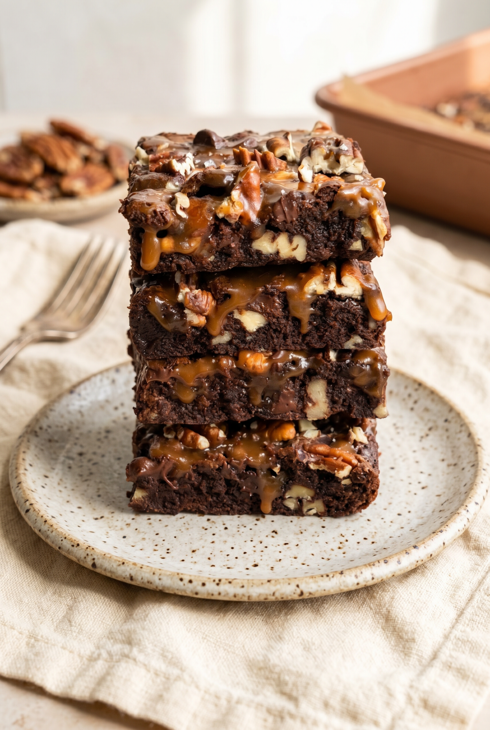 Caramel Pecan Turtle Brownie